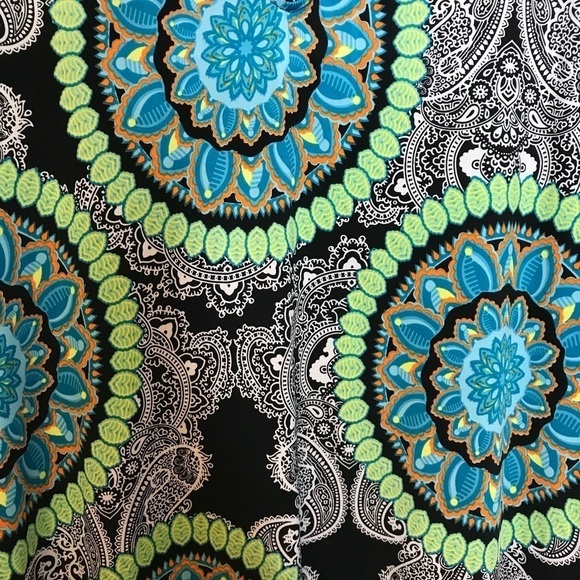 Janette Plus Womens Stretch Tunic Top Size 1X Keyhole 3/4 Sleeve Crochet Lace - Picture 4 of 7